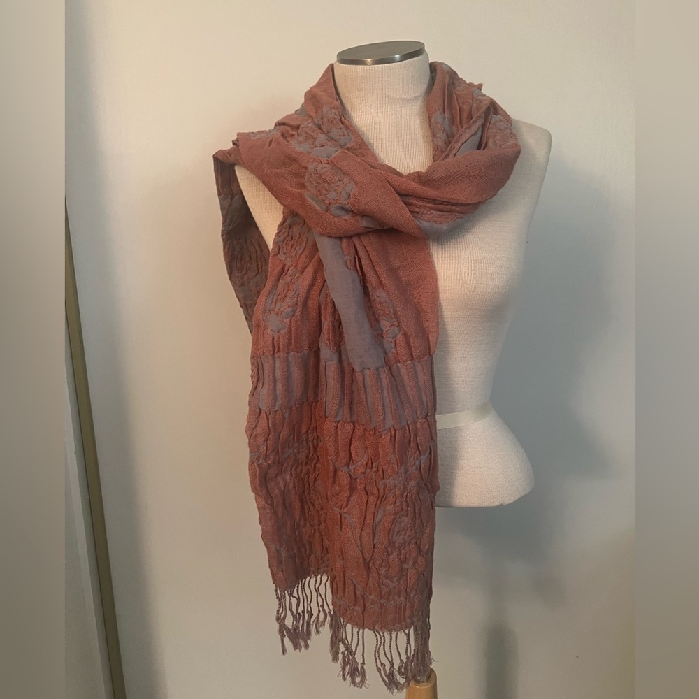 Chic Rust and Gray Women's Scarf